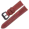 Pulseira de Couro Crazy Horse Vintage para Relógios Grandes, Acessórios de Couro Genuíno Artesanais para Huawei 22/24mm