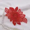 Patches Florais Bordados Multicor, Embelezamentos para Roupas, Patches de Renda com Bordado Floral Tridimensional de Malha de Três Camadas Atacado