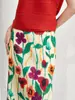 Falda Miyake Falda Plisada de Mujer Verano Cintura Alta Estampado Retro Diseño Nicho Sentido Adelgazante Cadera Abertura Falda Sobrefalda