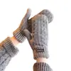 Nuevos Guantes de Invierno para Mujer, Tejidos con Forro Polar, Engrosados para Calidez, Manoplas para Estudiantes, Adecuados para Ciclismo al Aire Libre en Invierno, Algodón a Prueba de Frío
