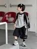 Tairu 2026 Nuevo Estilo de Verano Traje Deportivo Cortavientos de Secado Rápido Transpirable Estilo Coreano para Niños Niños, Pantalones Cortos Cómodos de Manga Corta, Moderno