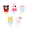 Nuevos accesorios de resina con dibujos de animales, helado, crema, pegamento, parche para funda de teléfono móvil, material para refrigerador