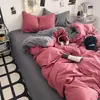 Recomendação Popular de Valor, Conjunto de Lençóis para Cama de Hotel de Quatro Peças, Capa de Edredom para Cama de Dormitório de Estudante e Pousada, Processo Lavado e Escovado