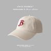 Tio Hu Ji original letra B boné de beisebol dos homens estilo ocidental rosto olhando pequeno soft top pontiagudo boné nicho design chapéu mulheres