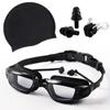 Set de Gafas de Natación Gafas de Natación para Adultos Impermeables y Antivaho Gafas de Natación de Alta Definición Equipo de Natación Gorro de Natación de Silicona Se Puede Enviar en Nombre de