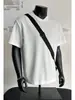 Camiseta de Manga Corta con Cuello en V Texturizado para Hombre, Marca de Verano de Moda, Camiseta Blanca de Alta Gama Resistente para Jóvenes, Top Holgado