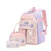 Set de 3 Piezas Mochila de Conejo para Escuela Primaria Grados 1-3-6 Ultra Ligera Bolsa Escolar para Niñas, Lonchera, Estuche Set