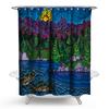 Ventas nacionales transfronterizas AliExpress Amazon caliente arte abstracto pintado árbol viento de familia famosa cortina de ducha impermeable cortina colgante fabricantes