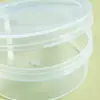 Puff de Marshmallow Caixa de Armazenamento Redonda Portátil Ferramenta Portátil de Maquiagem Beauty Lentes de Contato Joias Caixa Redonda Pequena de PP Transparente