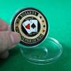 Prensador de tarjetas de regalo Texas Hold'em con chip metálico y protector de tarjetas chapado en oro de 100 g opcional