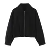 Fabricante transfronterizo de ropa para mujer al por mayor primavera 2026 nueva chaqueta suave con cremallera elegante y a la moda para mujer