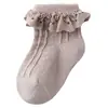 Calcetines para Bebé 2026 Primavera y Otoño Algodón Peinado Transpirables Para Niña Calcetines de Princesa para Danza Calcetines de Encaje Sin Costuras