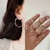 Pendientes de Aro Plano Mobius, Estilo Europeo y Americano, Personalidad Exagerada, Pendientes Grandes, Diseño Único, Accesorios para Orejas para Rostros Cuadrados y Redondos
