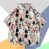 Camiseta de Estampado Anime Verano y Otoño Playa para Mujer Manga Corta Elástica Delgada Animales de Dibujos Animados Estampado Superior Holgado Camiseta