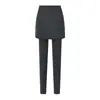 Pantalones Falda Falsos de Dos Piezas para Mujer Primavera y Otoño Delgados de Cintura Alta Leggings Falda de Línea A Pequeña Pantalones Falda Combinación Pantalones Adelgazantes Moldeadores de Cuerpo