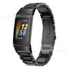 Para Fitbit charge6 pulseira esportiva nova charge5 metal três contas de aço inoxidável relógio pulseira de aço