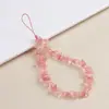 Cadena para Teléfono Móvil de Citrino Natural para Mujer Colgante de Cuerda Corta para Muñeca de Cristal de Riqueza Colgante Anti-Pérdida para Teléfono Móvil