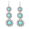 Pendientes de gota de agua de turquesa hueca de tendencia europea y americana, pendientes bohemios, fabricantes de joyas de comercio exterior transfronterizo al por mayor
