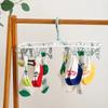 Colgador Plegable para Ropa con 12 Pinzas para Ropa Interior y Calcetines, Colgador de Plástico Portátil y Resistente al Viento con Pinzas