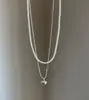 ChengxinIns Colar Elegante Coração de Pérolas Empilhadas Corrente de Clavícula de Luxo Acessível