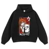 Sudadera con capucha retro lavada europea y americana con estampado de cómic, corte holgado extragrande, sudadera casual de calle