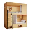 Nuevo Modelo de Cama Cápsula Espacial de Dos Pisos con Cama de Madera Maciza Todo Incluido y Armario, Diseño Sencillo para Dormitorio de Personal, Camas Litera Altas y Bajas