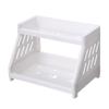 Desktop Storage Rack cosméticos de camada dupla rack de joias estudante papelaria rack de armazenamento PP dobrado rack de armazenamento de cozinha