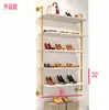 Loja de sapatos sapateira expositor estante vitrine de casamento prateleira multicamadas loja de roupas femininas porta-bolsas madeira maciça montado na parede