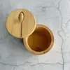 Amazon Salero de Bambú Suministros de Cocina Botella de Salero Láser Transfronterizo Salero Giratorio Estante para Especias