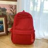 Procesamiento y Personalización de Mochila de Pana Color Puro para Mujer Estilo Coreano Bolsa para Estudiante de Secundaria y Universidad Gran Capacidad Mochila Casual