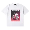 25Ss Marca Morada de Calle Marca Americana de Moda Camiseta Casual Retro Holgada de Manga Corta Estilo Igual para Pareja