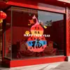 Decoración de Ventana Estática para Tienda, Centro Comercial, Vidrio, Personaje de Calabaza con Bendición de Año Nuevo 2027, Pegatinas de Buena Suerte