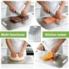Tabla de cortar de titanio Tabla de cocina antibacteriana Canaleta para jugos Tabla apta para lavavajillas