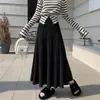 Temperament knitted half-skirt women's new style winter thickened Korean style hip-covering slim high-waisted A-line large swing skirt