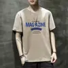 Verão 2024 Nova Camiseta Manga Curta Moda Masculina Marca Plus Size Solta Homem Gordo Roupas de Manga Meia Roupa de Verão Gelada