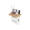 Porta-papel higiênico premium de parede, prateleira multifuncional para banheiro, instalação sem furos, suporte de armazenamento para banheiro para celulares e papel de seda