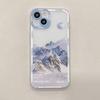 Estilo Ins Funda para Teléfono Móvil Amanecer en Montaña Nevada Apple 18Pro Anti-Caída Transparente Iphone17 Ultra-Delgada Estilo Pareja Funda Suave