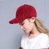 Chapéu de Outono Feminino Inverno Estilo Coreano Cor Sólida Veludo Cotelê Grosso Boné de Baseball Feminino Inverno Estudante Versátil Quente