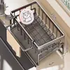 Escurridor para Fregadero para Uso Doméstico, Estante de Almacenamiento Multifuncional para Encimera de Cocina, Organizador para Paños y Estropajos de Acero