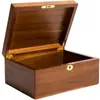 Caja de Regalo Personalizada de Madera de Caucho con Cerradura y Llave, Caja de Almacenamiento de Joyería de Madera Maciza, Producción de Muestras Según Imágenes Proporcionadas