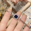 Simulación de suministro transfronterizo Camelia joyería vintage Pulsera azul Tan sang chapada en 18K microincrustada color diamante completo tesoro nuevo pulsera