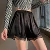 Qy3012 Encaje Floral con Descuento Anti-Exposición de Tres Cuartos para Casa que se Pueden Usar Afuera, Dobladillo que No se Enrolla Pantalones Cortos para Dormir Pantalones Cortos de Seguridad para Mujer