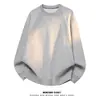 Sudadera Nueva de Otoño 2026 para Hombre Moda Tendencia Mezcla de Algodón Raya Recta Patchwork Casual Cuello Redondo Sudadera Chaqueta