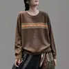 Suéter de Tricô Gola Redonda Feminino 2026 Outono Novo Estilo Coreano Solto Casual Jacquard Algodão Pulôver Suéter Simples MMHT