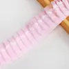 Em estoque Renda de malha branca de dupla camada de 4 cm com bordas plissadas simples, acessório DIY para bainhas de roupas e acessórios de cabelo