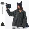 Chaqueta de herramientas STAFFPICK de estilo americano superior, estilo industrial pesado, lavada, de cuatro bolsillos, para hombre y mujer, holgada, W211