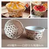Cesta de Bambú Bol para Postre, Hielo Esponjoso, Pasta de Taro, Bol de Hielo de Tofu, Bol de Hielo de Copos Famoso en Internet, Helado, Bol de Helado Tejido de Bambú, Polvo de Hielo