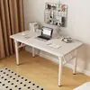 Mesa Plegable para Computadora de Escritorio, Escritorio con Bordes Envueltos, Escritorio para Escribir en Casa, Mesa de Estudio, Casa de Alquiler, Mesa de Comedor Simple, Tocador