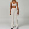 Yunsen Traje de Yoga Cruzado Costas Nuas Gola Halter Justo Secagem Rápida Traje Fitness Traje para Esportes de Alta Intensidade para Mulheres 3091