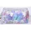 Bolsa cosmética transparente linda con estampado de frutas, bolsa de almacenamiento portátil para mujer, impermeable, bolsa de regalo, estuche, pvc, jalea transparente